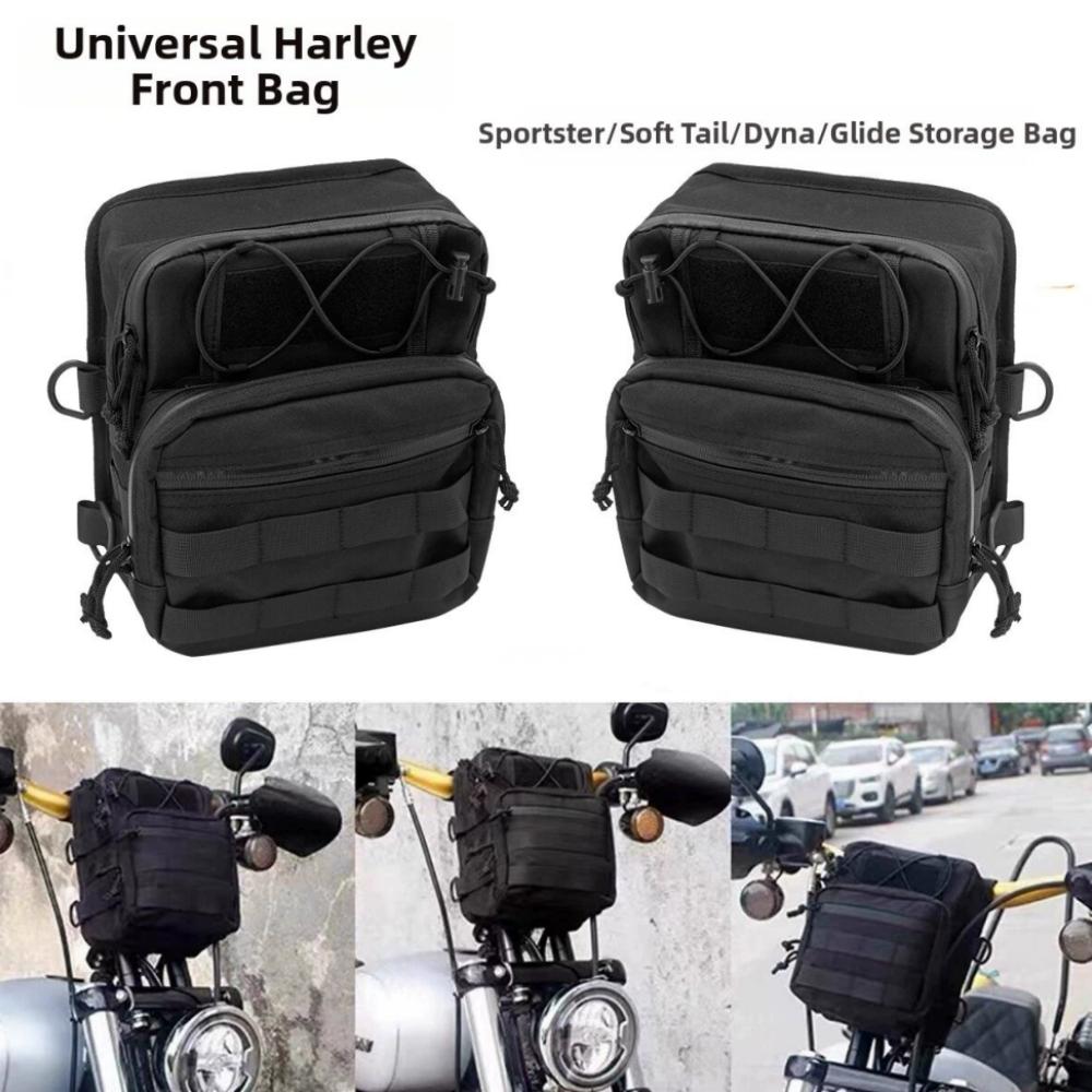 Waterproof Motorcycle Handlebar Bag Pouch - オートバイハンドルバーバッグユニバーサルフロント収納バッグクラブスタイル T バーハンドルポーチハーレーツーリングソフテイルスポーツスター XL ダイナ用