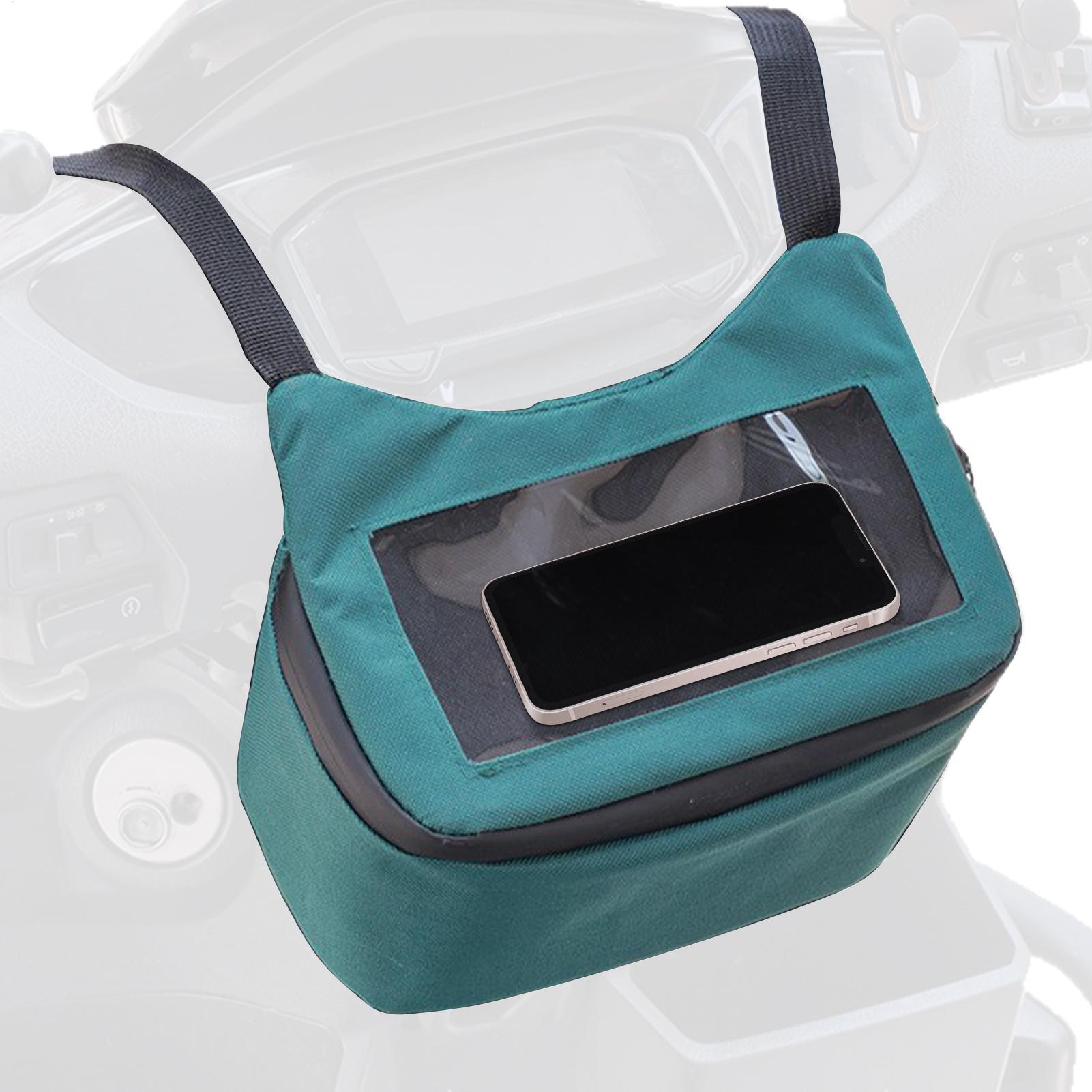 Waterproof Motorcycle Handlebar Bag Pouch - ハンドルバーバッグオートバイ防水コンパートメントフロントポーチタッチスクリーンウィンドウオートバイポーチバイクスクーターキー用