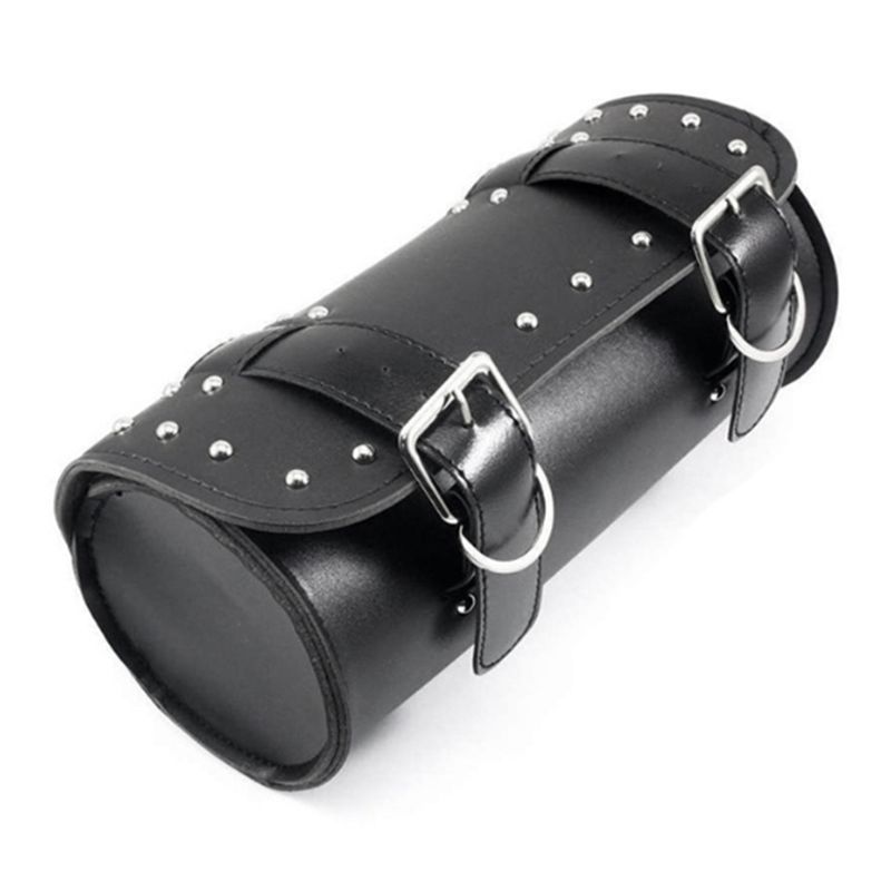 Motorcycle Tail Bag Waterproof Roll Top - 最高評価のユニバーサルオートバイPUレザーツールバッグ、フロントフォークハンドルバーサドルバッグ、ロールバレルレーシングテールバレル収納