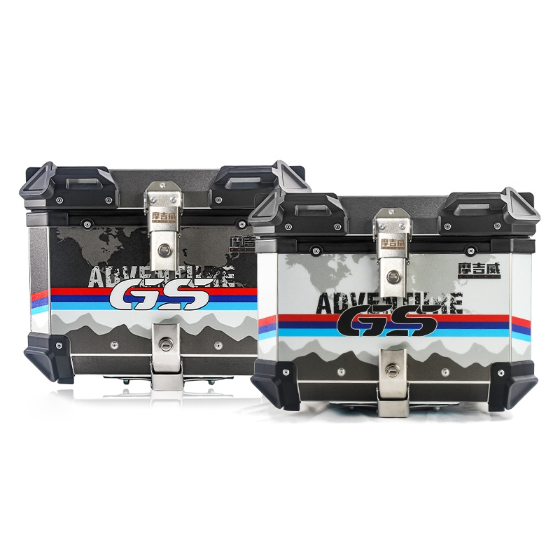 Aluminum Top Case Luggage Box 45L 55L - オートバイのリアトランクアルミテールボックス 36L 45L 55L 65L 荷物収納トップボックスユニバーサルオートバイトップケースモトスーツケース