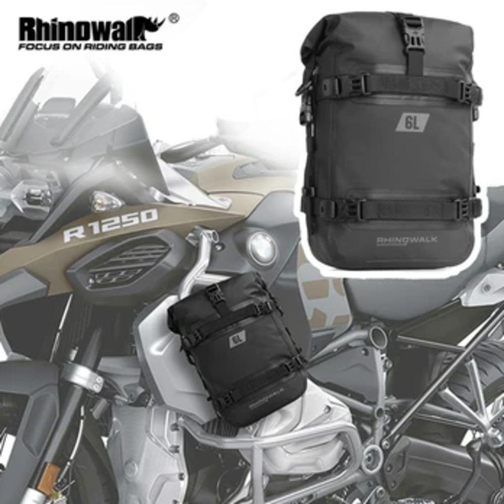 Motorcycle Crash Bar Waterproof Dry Bag - Rhinowalk-オートバイのバンパーバッグ,防水,ドライバッグ,クラッシュバー,リアフレームラックパック,リア収納,エンジンタンク,6リットル