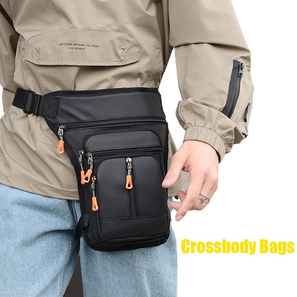 Motorcycle Leg Bag Drop Thigh Pouch - 防水ドロップレッグバッグ ウエストバッグ メンズ ショルダーバッグ 太ももウエスト ファニーパック