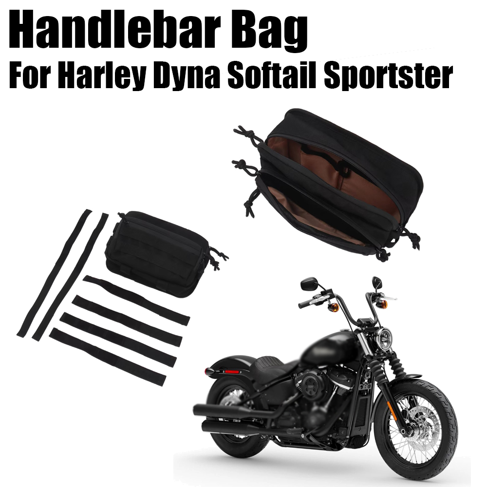 Waterproof Motorcycle Handlebar Bag Pouch - ハーレー、ソフテイル、スポーツスター、ダイナなどのバイク用防水ハンドルバーバッグカバー、ユニバーサル収納ポーチ