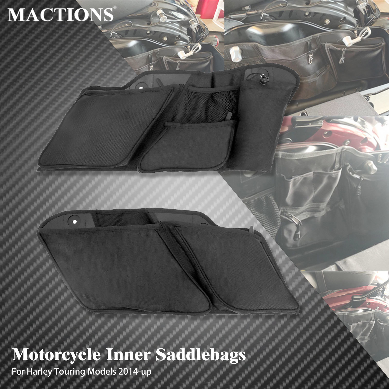 Motorcycle Saddlebag Liner Inner Bags - オートバイツールバッグ、ライナーオーガナイザー、ハーレーツーリング、ロード、ヒューズ、ストリート、electraグライド、flx、14アップ用の収納サドルバッグ