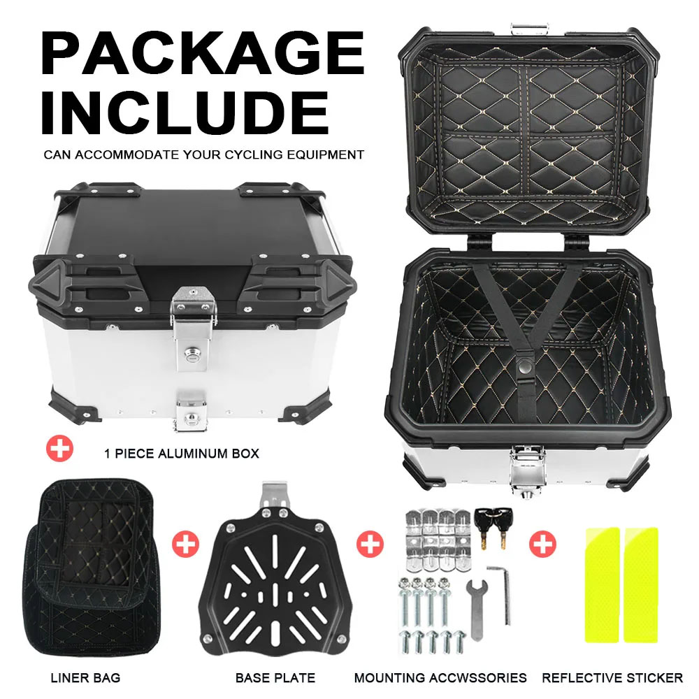 Aluminum Top Case Luggage Box 45L 55L - 45L、55L、65Lの汎用型トップボックス。BMW R1250GS、F850GS ADV、VOGE DS 900、DSXに対応。リアバイク用トランク、テールケース、工具ケース。