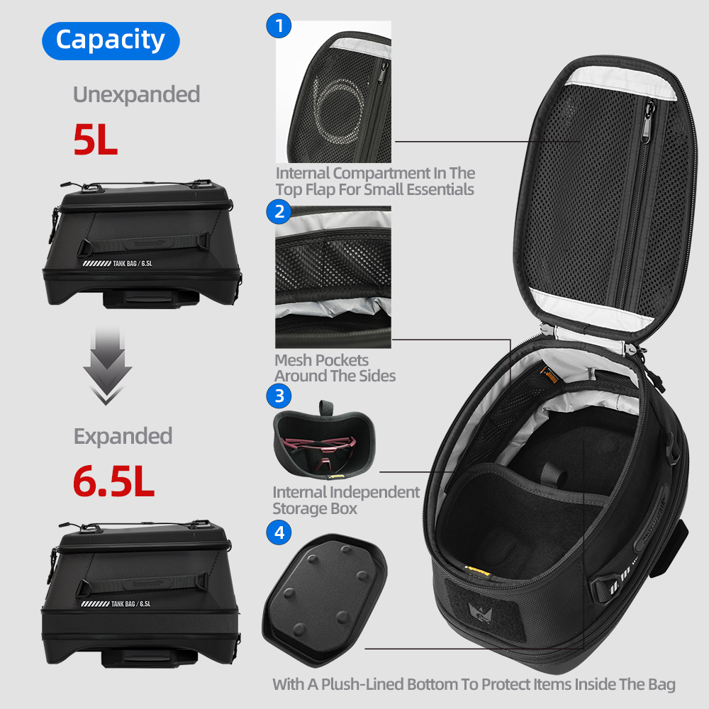 ライノウォーク オートバイ マグネット式タンクバッグ クイッ - Motorcycle Tank Bag Magnetic Quick Release のレビューと価格