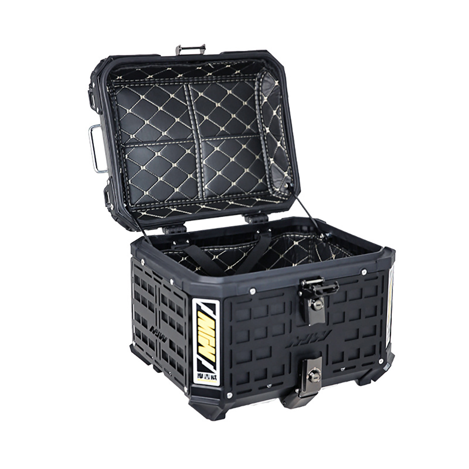 新型バイク用リアラゲッジボックス 45L 55L アルミ製テ - Aluminum Top Case Luggage Box 45L 55L のレビューと価格