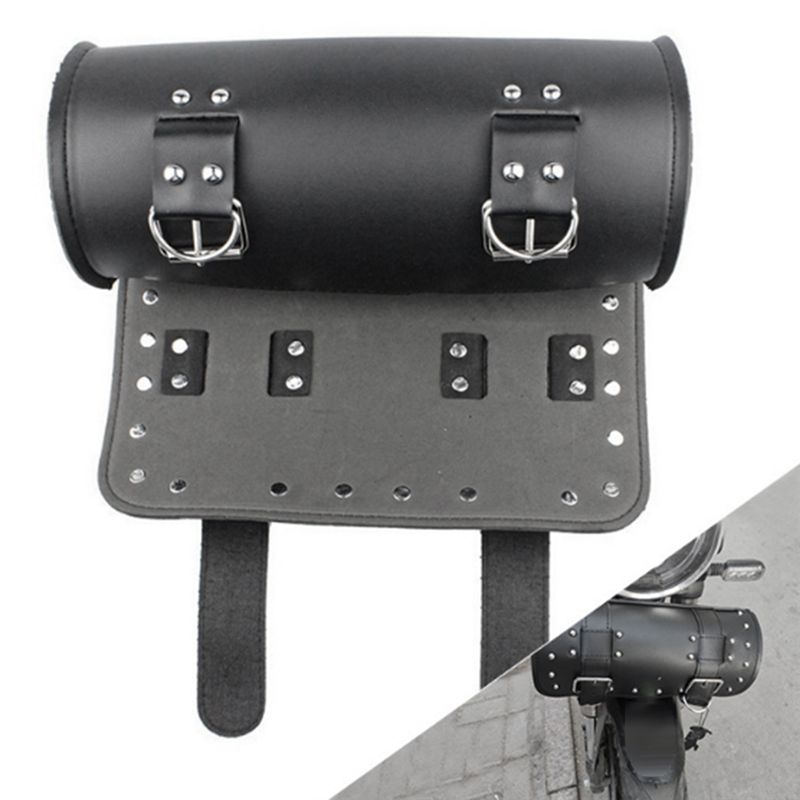 最高評価のユニバーサルオートバイPUレザーツールバッグ、フロ - Motorcycle Tail Bag Waterproof Roll Top のレビューと価格