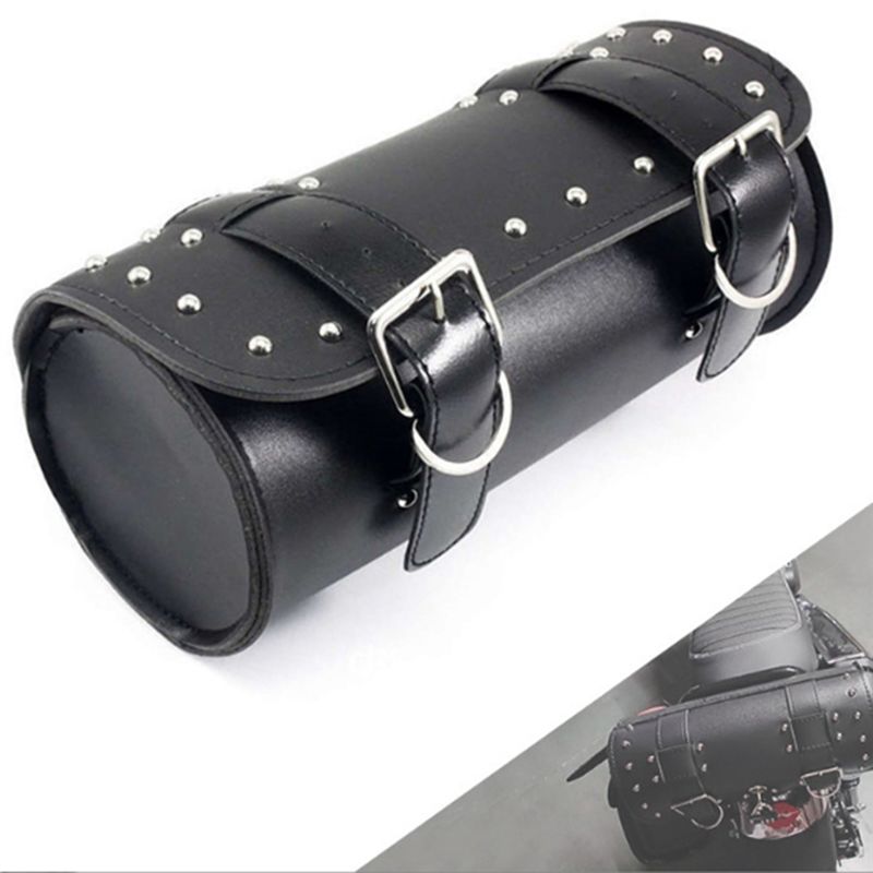 最高評価のユニバーサルオートバイPUレザーツールバッグ、フロ - Motorcycle Tail Bag Waterproof Roll Top のレビューと価格