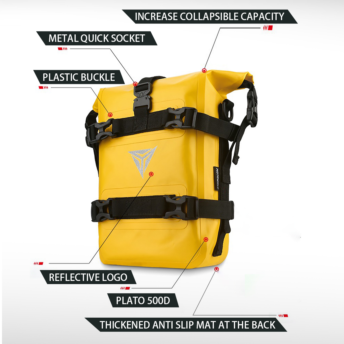 アウトドアタンクサイドバッグ オートバイサドルバッグ ツール - Motorcycle Crash Bar Waterproof Dry Bag のレビューと価格