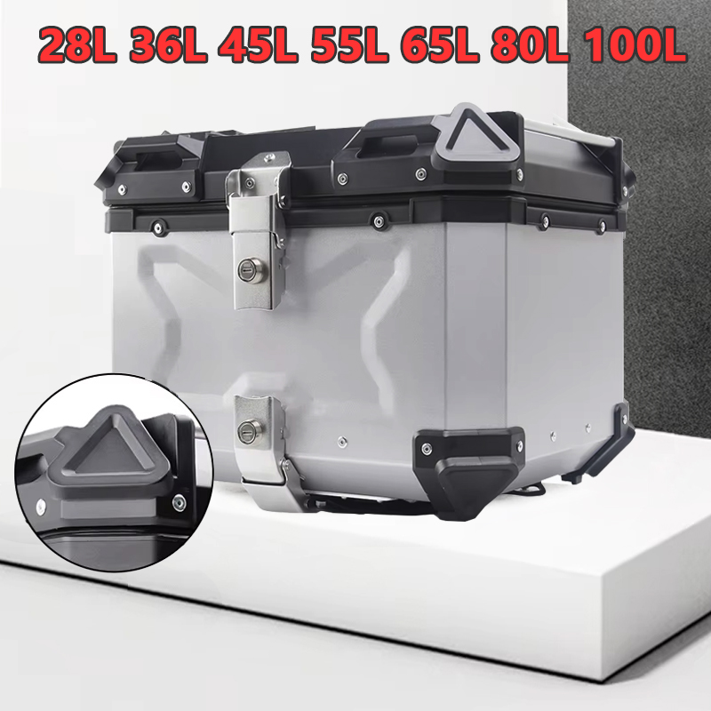 アルミ製オートバイテールボックス 安全ロック付き 28L 3 - Aluminum Top Case Luggage Box 45L 55L のレビューと価格