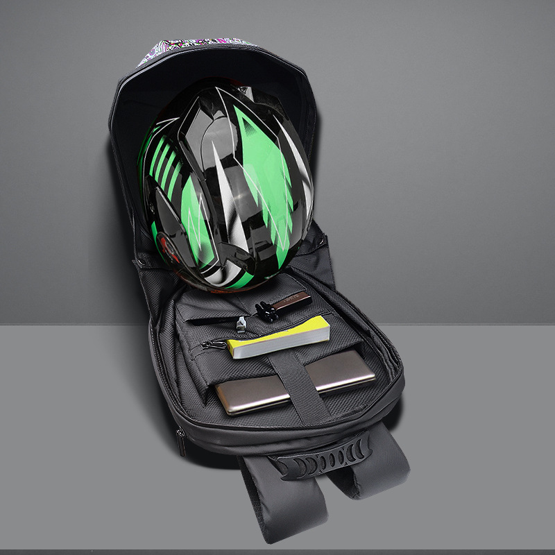 オートバイバックパック発光 Led ナイトパターンシェルヘル - Motorcycle Helmet Backpack Waterproof Led のレビューと価格