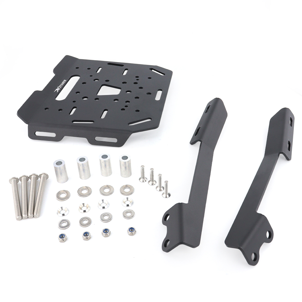 オートバイリアラゲッジラックカーゴホルダートップボックスキャ - Motorcycle Luggage Rack Rear Carrier Steel のレビューと価格