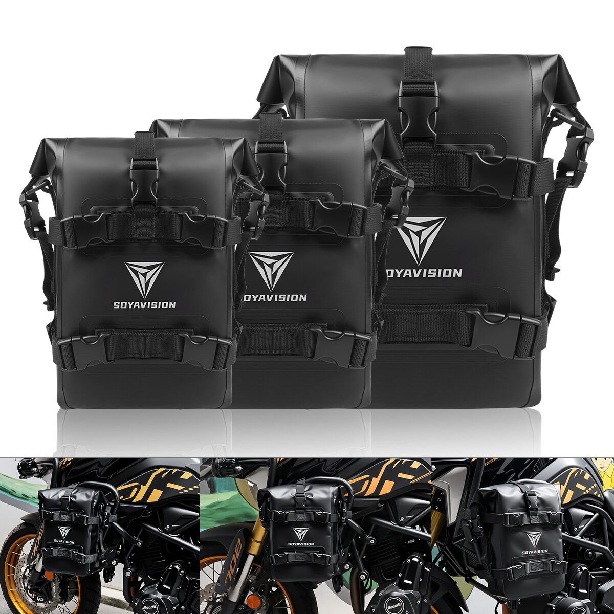 アウトドアタンクサイドバッグオートバイサドルバッグツールパッ - Motorcycle Crash Bar Waterproof Dry Bag のレビューと価格