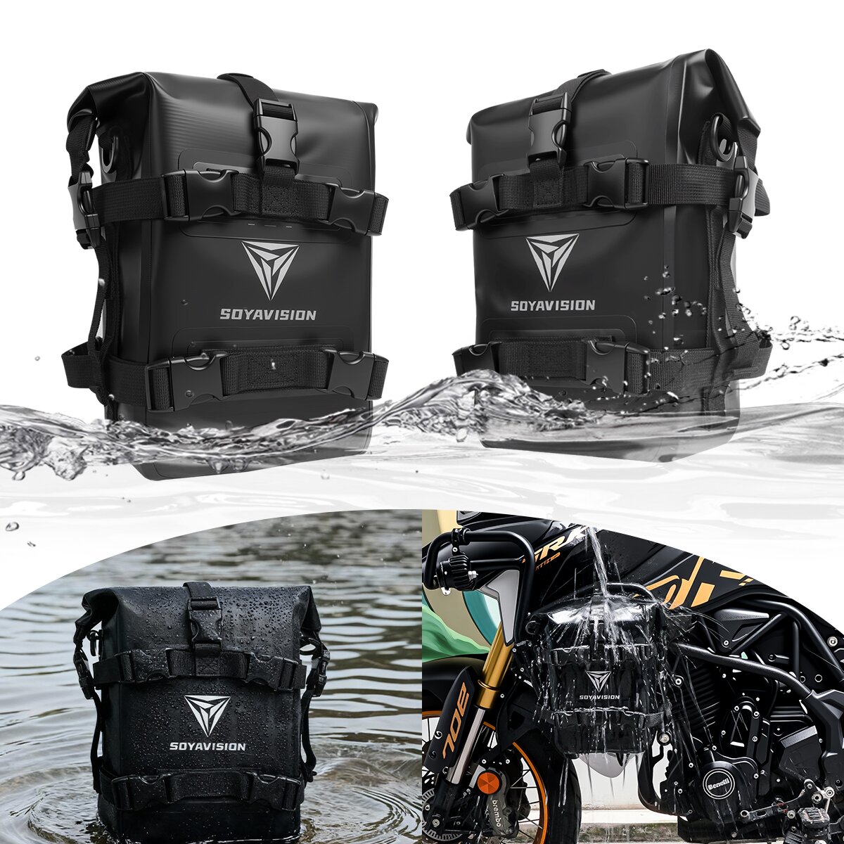 アウトドアタンクサイドバッグオートバイサドルバッグツールパッ - Motorcycle Crash Bar Waterproof Dry Bag のレビューと価格