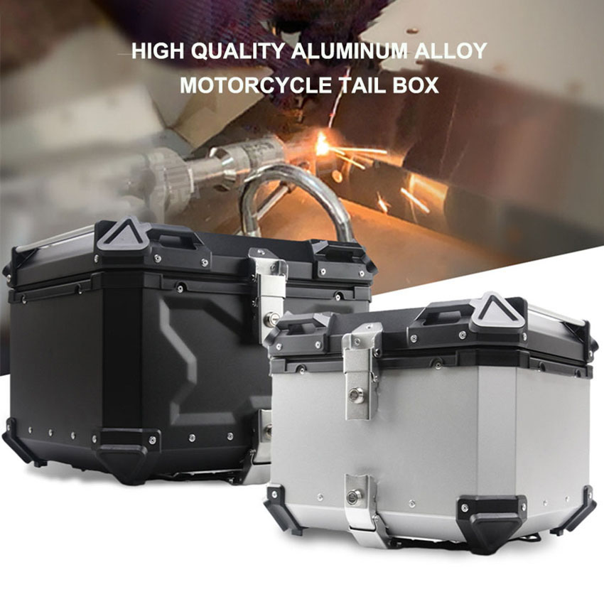 55L 45L アルミ合金製バイクボックス ユニバーサルバイ - Aluminum Top Case Luggage Box 45L 55L のレビューと価格