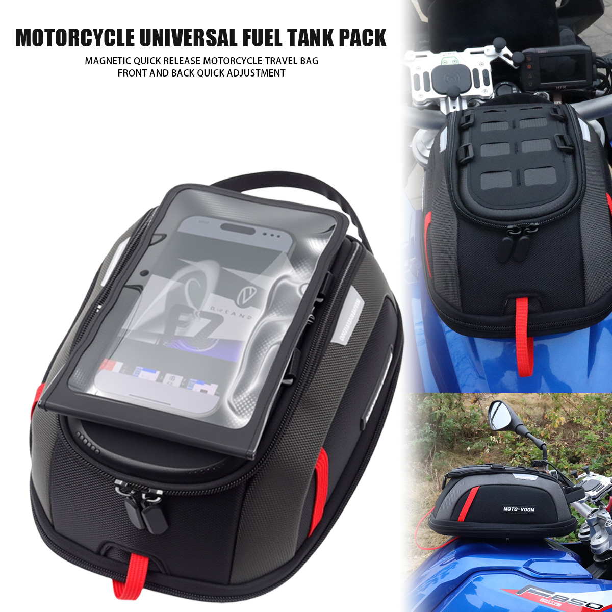 バイク燃料タンクバッグポータブルカード電話ユニバーサルツール - Motorcycle Tank Bag Magnetic Quick Release のレビューと価格