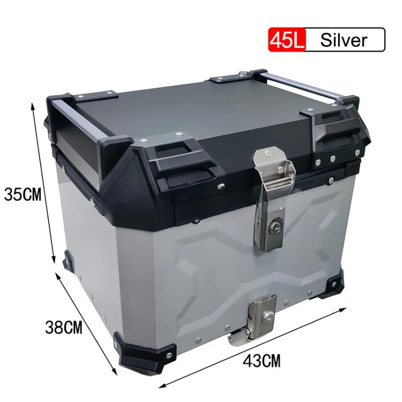 オートバイリアトップケース モト荷物収納テールボックス 防水 - Aluminum Top Case Luggage Box 45L 55L のレビューと価格
