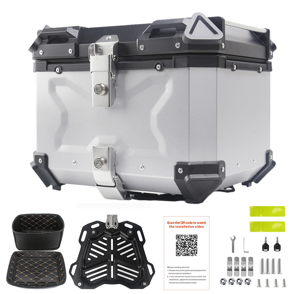 アルミ製バイク用リアボックス 45L 55L 65L 80L - Aluminum Top Case Luggage Box 45L 55L のレビューと価格