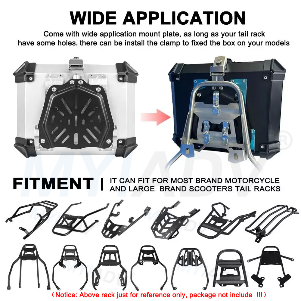 45L、55L、65Lの汎用型トップボックス。BMW R12 - Aluminum Top Case Luggage Box 45L 55L のレビューと価格