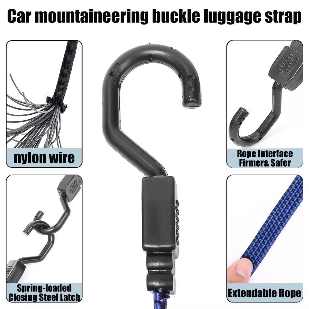 オートバイの荷物ストラップ バンジーコード フック付き 弾性 - Cargo Net Bungee Cord Motorcycle Helmet のレビューと価格