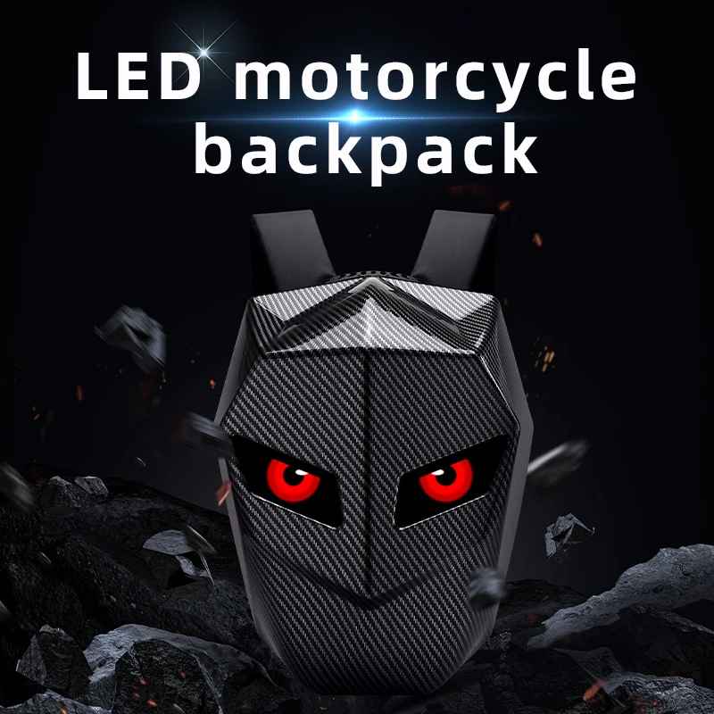 LED バックパック男性用ハードシェルファッションオートバイ - Motorcycle Helmet Backpack Waterproof Led のレビューと価格