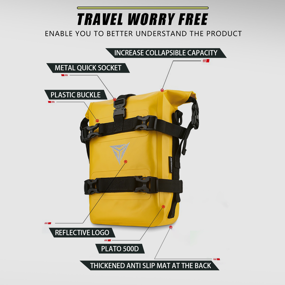 屋外タンクサイドバッグ オートバイサドルバッグ ツールパック - Motorcycle Crash Bar Waterproof Dry Bag のレビューと価格