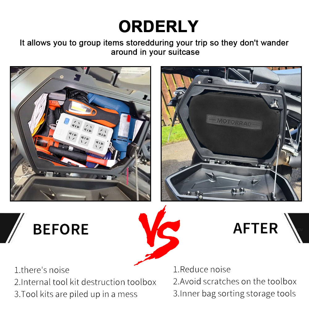 オートバイサイドスーツケースツールキット、サドルバッグパニエ - Motorcycle Saddlebag Liner Inner Bags のレビューと価格