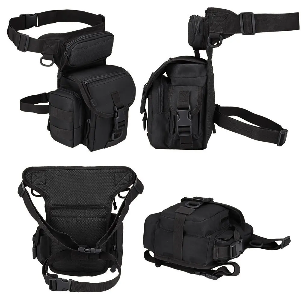 戦術的なドロップレッグポーチバッグ太ももバッグパックウエスト - Motorcycle Leg Bag Drop Thigh Pouch のレビューと価格