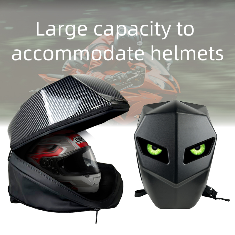 男性用LEDアイ付きオートバイバックパック,ハードシェル,防 - Motorcycle Helmet Backpack Waterproof Led のレビューと価格
