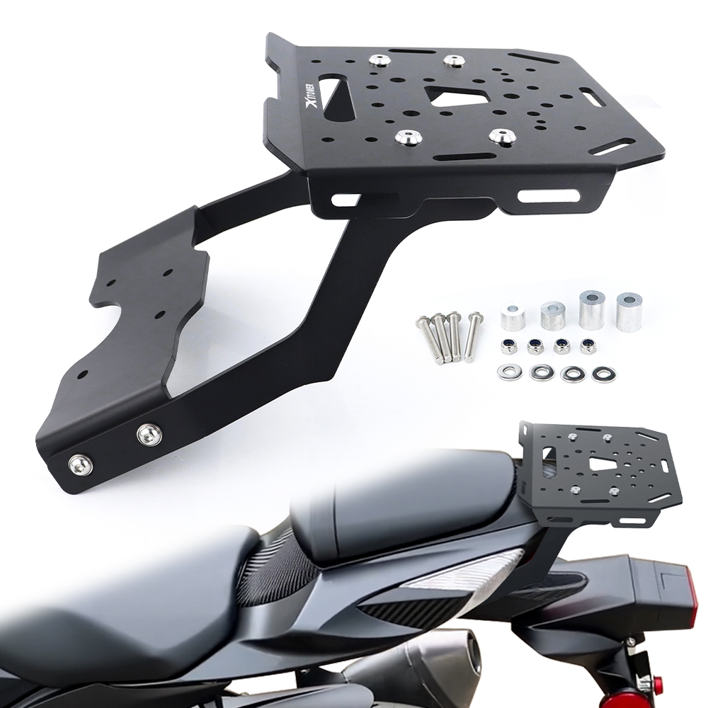 オートバイリアラゲッジラックリアキャリアケースサポートホルダ - Motorcycle Luggage Rack Rear Carrier Steel のレビューと価格