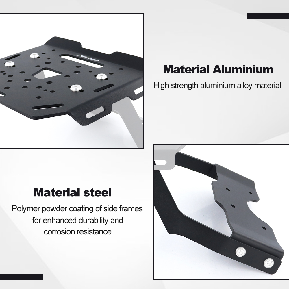 オートバイリアラゲッジラックリアキャリアケースサポートホルダ - Motorcycle Luggage Rack Rear Carrier Steel のレビューと価格